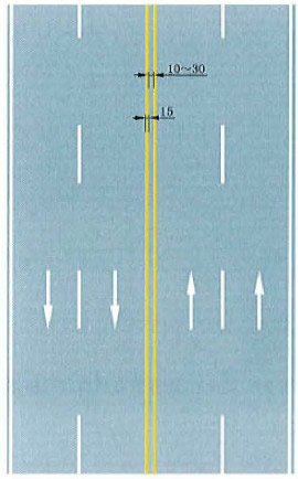 雙黃實線禁止跨越對向車行道
